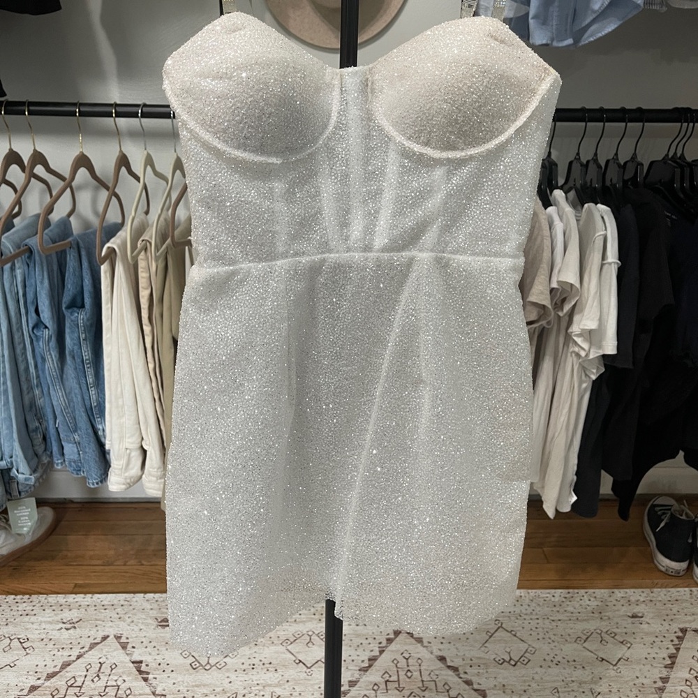 Sparkly white corset style dress